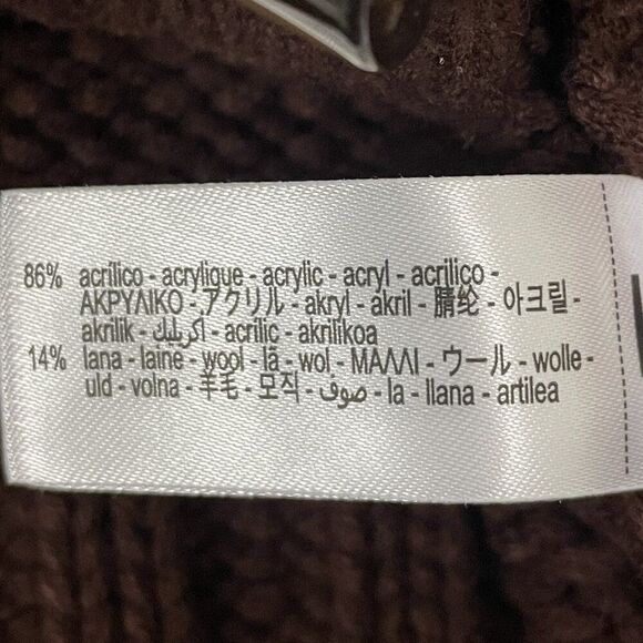 Zara Cardigan Sweater Womens XL Brown Chunky Toggle closure Wool 1957/101 NWOT - Picture 5 of 8